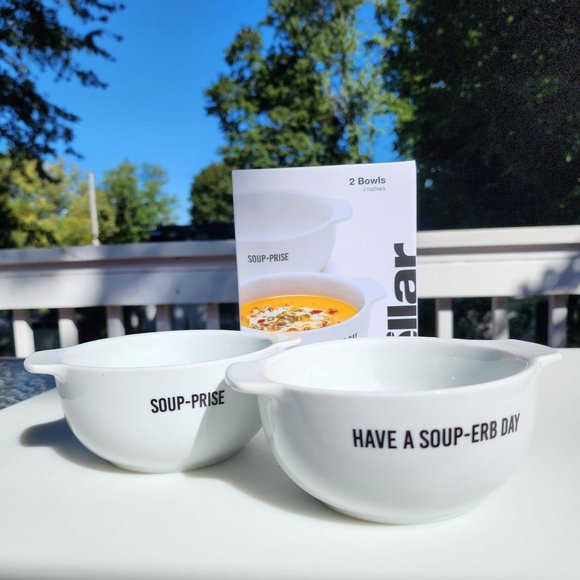 Set of Two Words Soup Porcelain Bowls With‎ Handles 22 oz - Picture 8 of 8